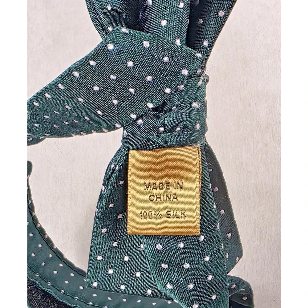 Dillard's Boys Silk Bow Tie Hunter Green Polka Dot Adjustable Formal Wedding